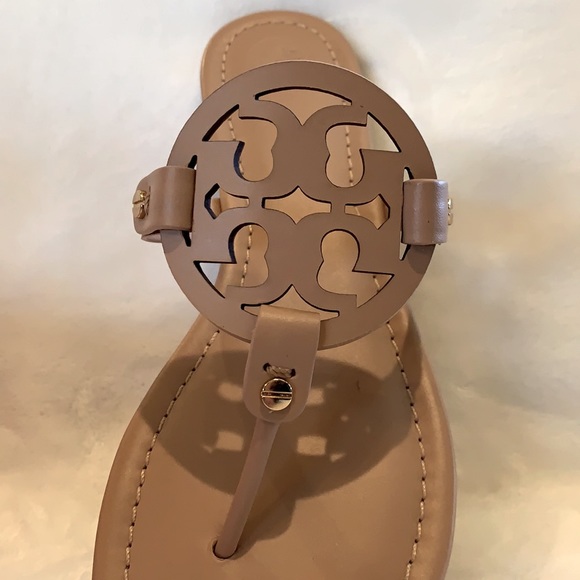 TORY BURCH Miller Calf Leather Sandals in Light Makeup ~ New in Box ~ Size 10 - Picture 5 of 10